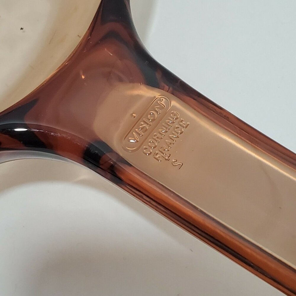Pyrex Visions Amber Skillet 7" France CorningWare cookware brown retro kitchen - Picture 4 of 8